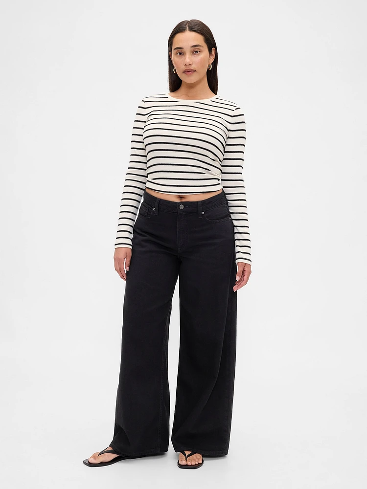 Curvy Mid Rise UltraSoft Baggy Jeans
