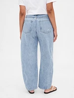 Curvy High Rise Barrel Jeans