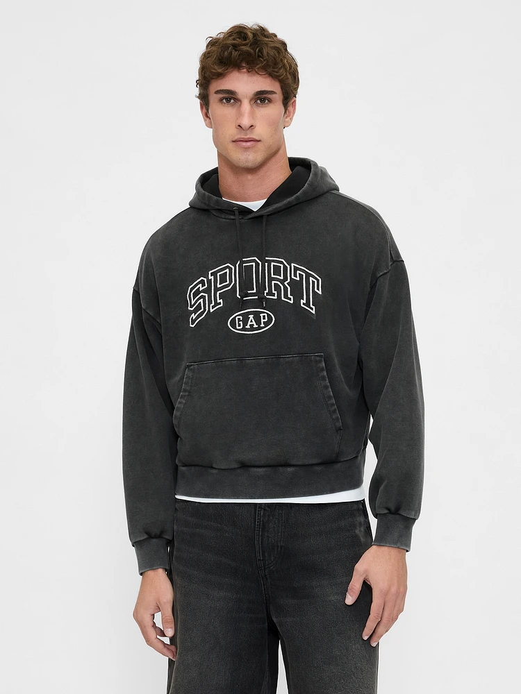Heavyweight Oversized Crop Logo Hoodie