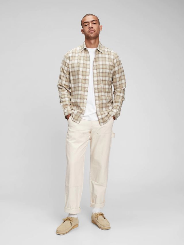 Mens Hooded Flannel Shirt - Square One