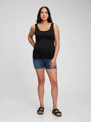 4" Maternity Inset Panel Denim Shorts