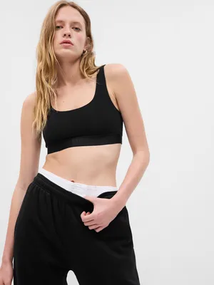 Organic Stretch Cotton Logo Bralette