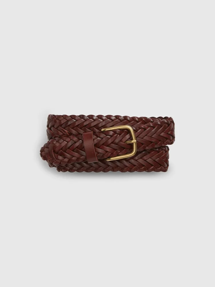 Ceinture tressée en cuir
