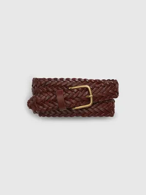 Ceinture tressée en cuir