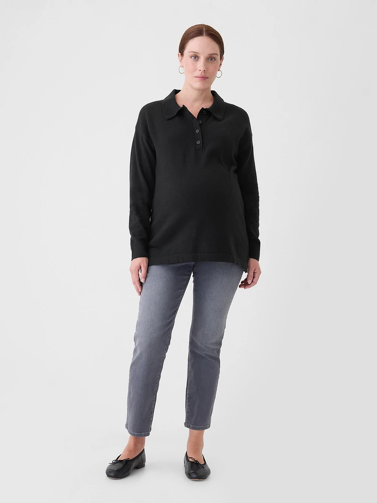 Maternity CashSoft Polo Shirt Sweater