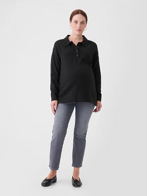 Maternity CashSoft Polo Shirt Sweater