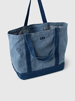 Logo Denim Strap Tote Bag