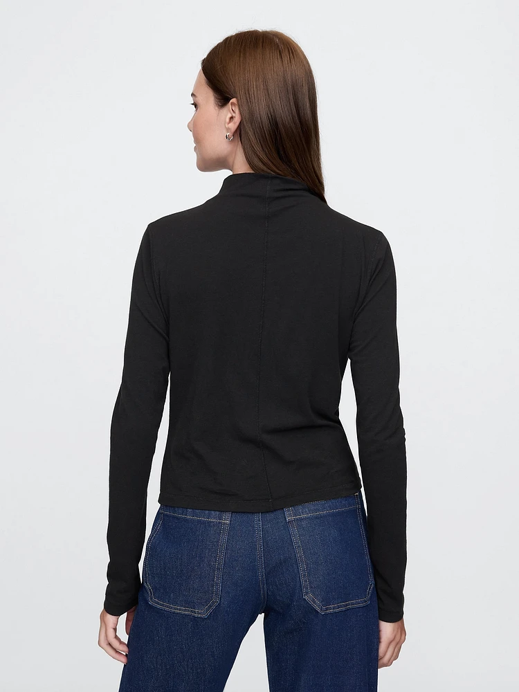 Featherweight Cropped Turtleneck
