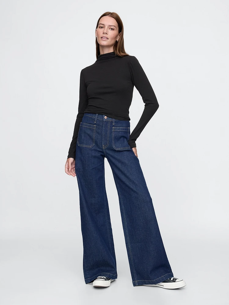 Featherweight Cropped Turtleneck