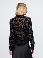 Recycled Velvet Crop Shirt