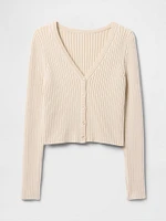 Plaited Rib Crop Cardigan