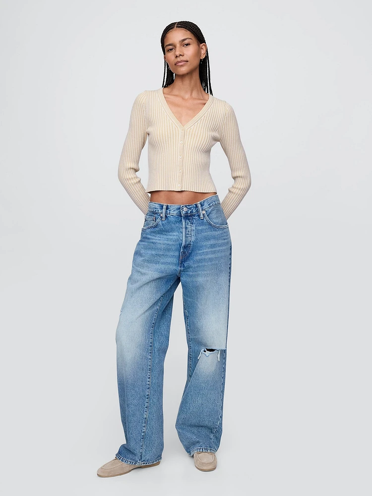 Plaited Rib Crop Cardigan