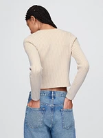 Plaited Rib Crop Cardigan