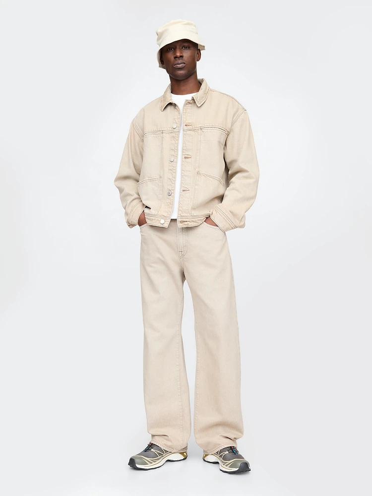 Jean coupe ample années en denim Douceur suprême