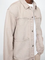 Veste à coupe carrée en denim emblématique Douceur suprême