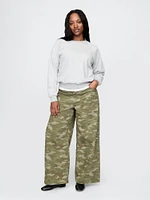 Mid Rise Camo Baggy Jeans