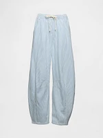 Mid Rise UltraSoft Denim Stripe Easy Horseshoe Jeans