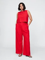 365 High Rise Linen-Blend Trousers