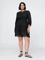 Lace-Trim Mini Dress
