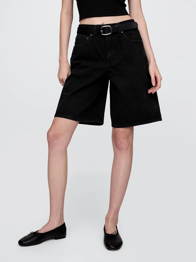 11" Mid Rise Longline Denim Shorts