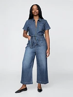 Belted Denim Jumpsuit