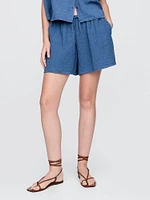Cotton Gauze Denim Easy Shorts