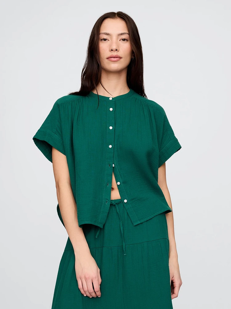 Cotton Gauze Dolman Shirt