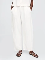 Cotton Gauze Easy Barrel Pants