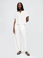 Cotton Gauze Easy Barrel Pants