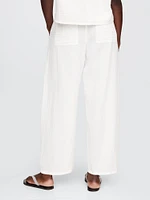 Cotton Gauze Easy Barrel Pants