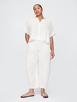 Cotton Gauze Easy Barrel Pants