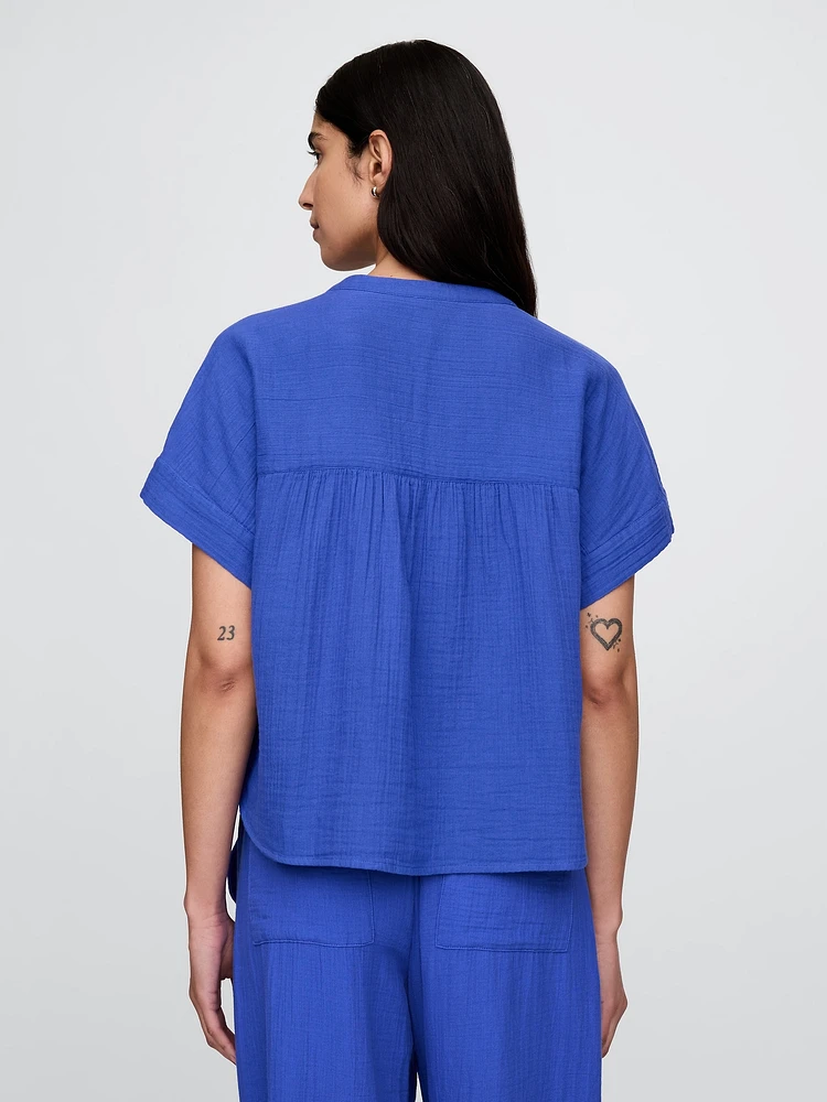 Cotton Gauze Dolman Shirt