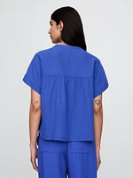 Cotton Gauze Dolman Shirt