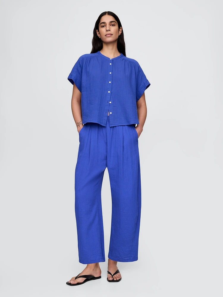 Cotton Gauze Dolman Shirt
