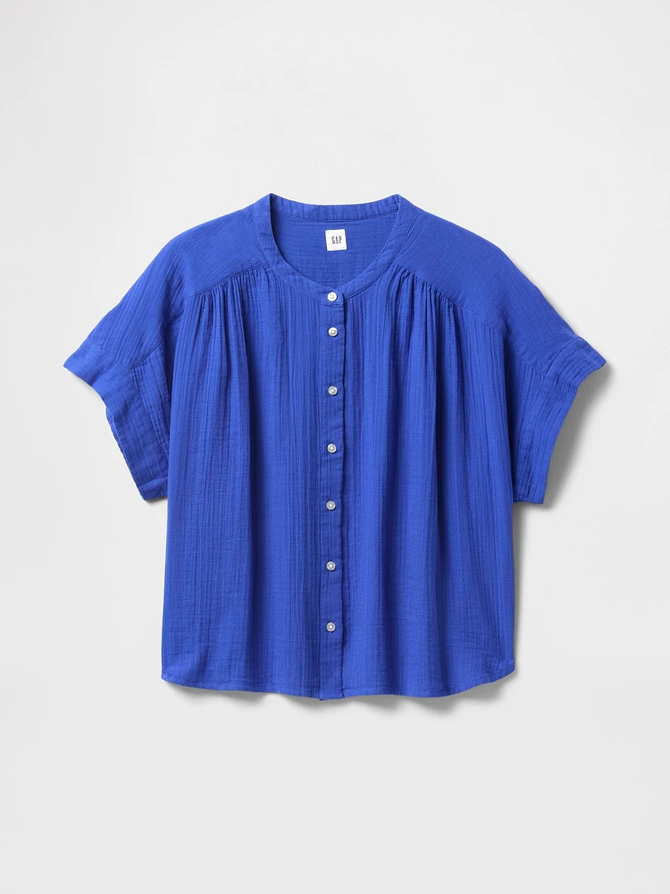 Cotton Gauze Dolman Shirt