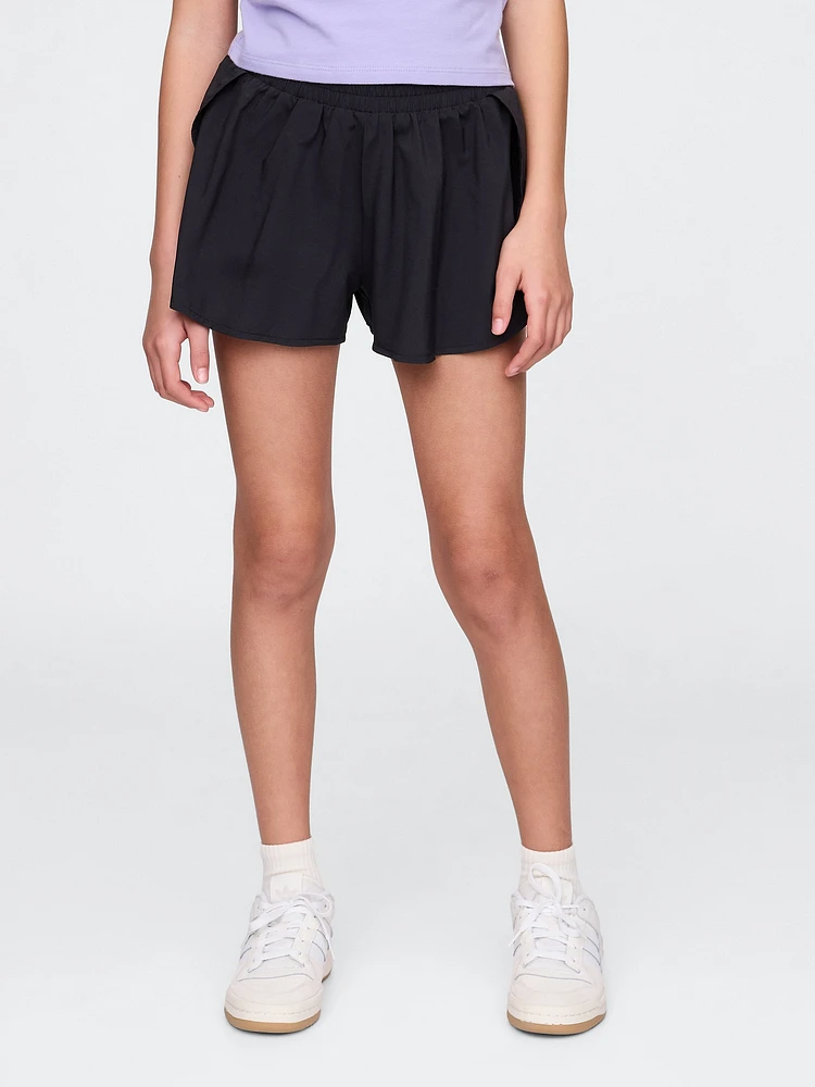 Kids Quick-Dry Butterfly-Hem Run Shorts