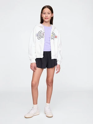 Kids Quick-Dry Butterfly-Hem Run Shorts