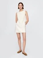Linen-Blend Mini Shift Dress
