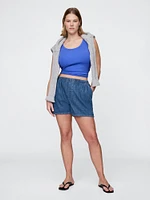 Mid Rise UltraSoft Denim Easy Boxer Shorts