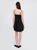 Linen-Blend Bubble Mini Dress