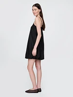 Linen-Blend Bubble Mini Dress