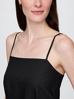 Linen-Blend Bubble Mini Dress