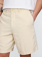 8" Linen-Cotton Shorts