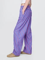 Organic Cotton Poplin Easy Wide-Leg Pants