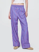 Organic Cotton Poplin Easy Wide-Leg Pants
