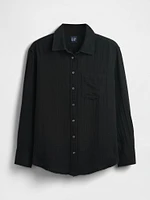 Cotton Gauze Button-Down Shirt