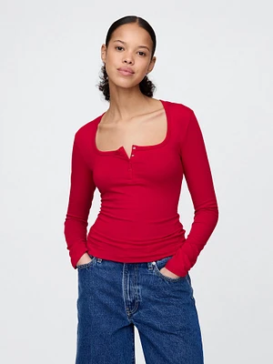 CloseKnit Jersey Henley T-Shirt