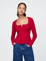 CloseKnit Jersey Henley T-Shirt