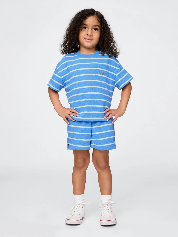 Ensemble à rayures texturées en jersey bouclette pour Bébé et Tout-petit