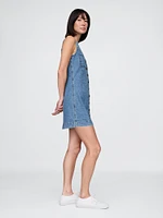 Denim V-Neck Mini Dress